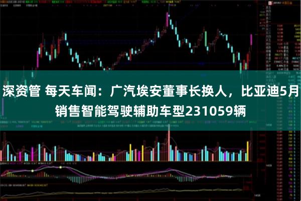 深资管 每天车闻：广汽埃安董事长换人，比亚迪5月销售智能驾驶辅助车型231059辆