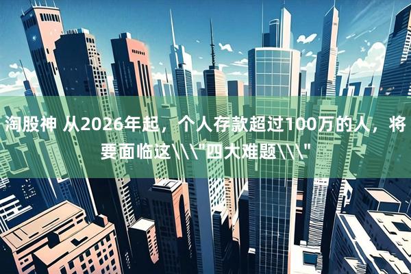 淘股神 从2026年起,个人存款超过100万的人,将要面临这\